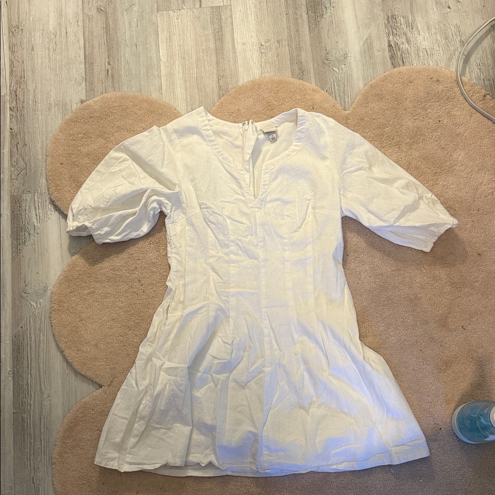 White Puff Sleeve Dress